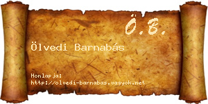 Ölvedi Barnabás névjegykártya